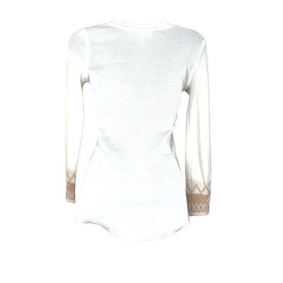 Free People Cream Kombucha Crochet Cuff Thermal Top Size S - Picture 6 of 8